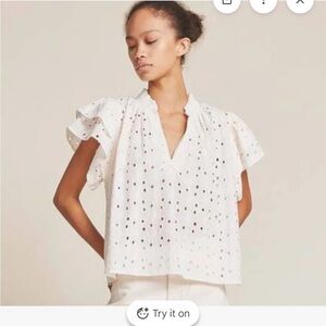 Trovata Cream Eyelet Blouse